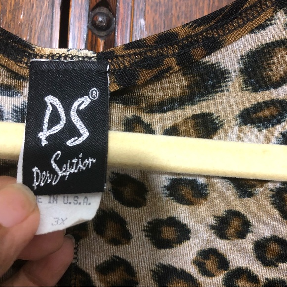 PER SEPTION Animal Print Short Sleeve Maxi Dress 3X USA - Picture 7 of 8